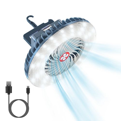 Portable Camping Fan Rechargeable Hanging Tent Lamp Emergency Power Bank with 3 Fan Speeds 2 Lighting Brightness Portable Camping Fan Rechargeable Hanging Tent Lamp Emergency Power Bank with 3 Fan Speeds 2 Lighting Brightness
